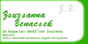 zsuzsanna benacsek business card